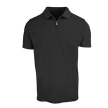 Polo avec fermeture éclair pour homme par Robert Barakett | Georgia RB01030 Noir | Machemise.ca, vêtements mode pour hommes
