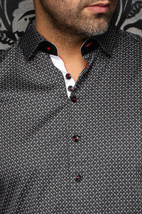 Chemise manches longues en coton extensible pour homme par Au Noir | SABAH Noir | Machemise.ca, inventaire complet de la marque Au Noir