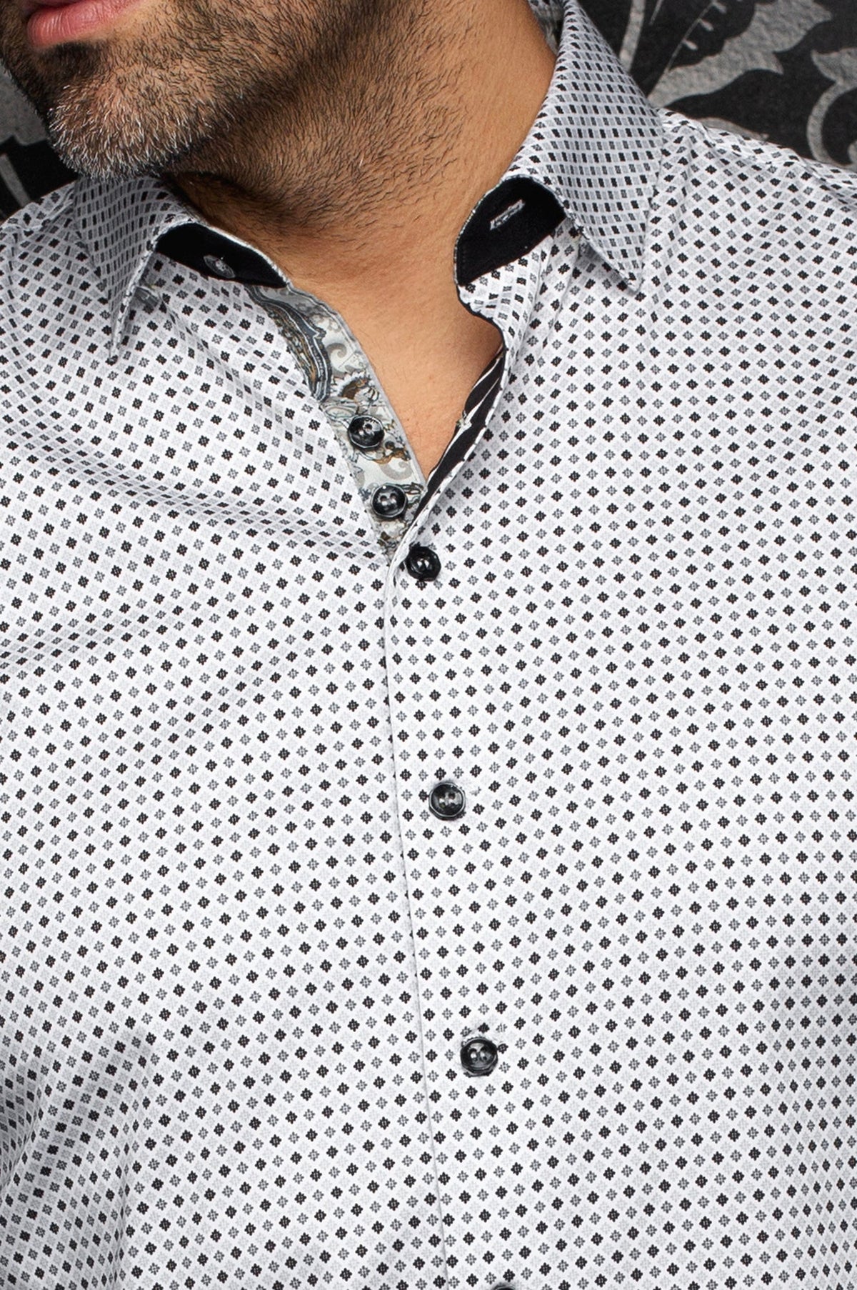 Chemise manches longues en coton extensible pour homme par Au Noir | SABAH Gris | Machemise.ca, inventaire complet de la marque Au Noir