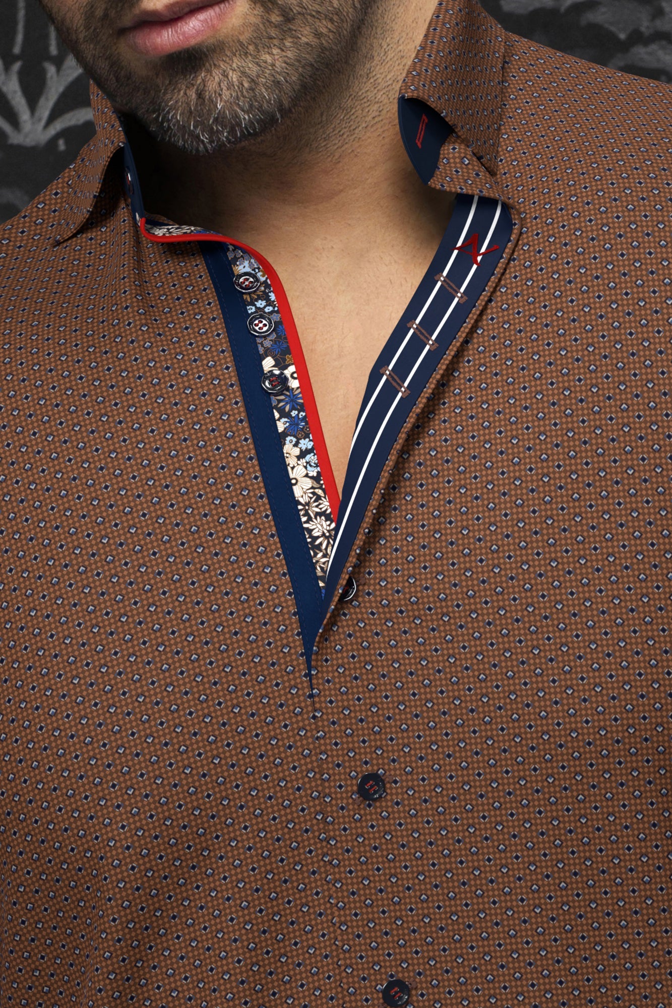 Chemise manches longues en Knit pour homme par Au Noir | SAUTOR Tabac | Machemise, inventaire complet de la marque Au Noir