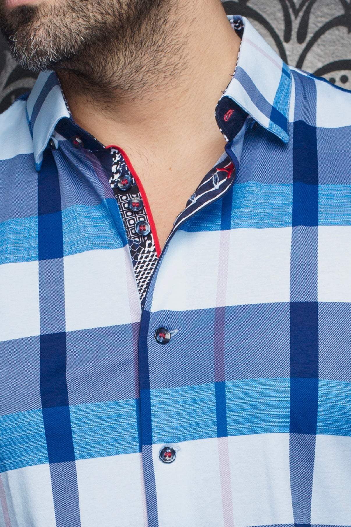 Chemise manches longues en Knit pour homme par Au Noir | SCHUMANN Bleu Clair | Machemise, inventaire complet de la marque Au Noir