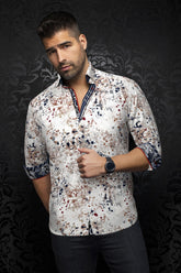 Long sleeve shirt for men by Au Noir | STAPELTON Stone | Menshirt, complete inventory of the Au Noir brand