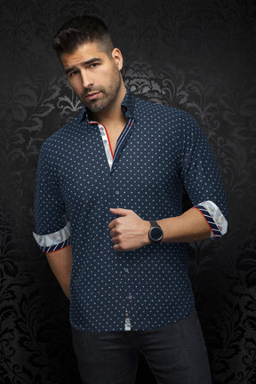 Chemise manches longues en Knit pour homme par Au Noir | STARSCREAM Marine | Machemise.ca, inventaire complet de la marque Au Noir