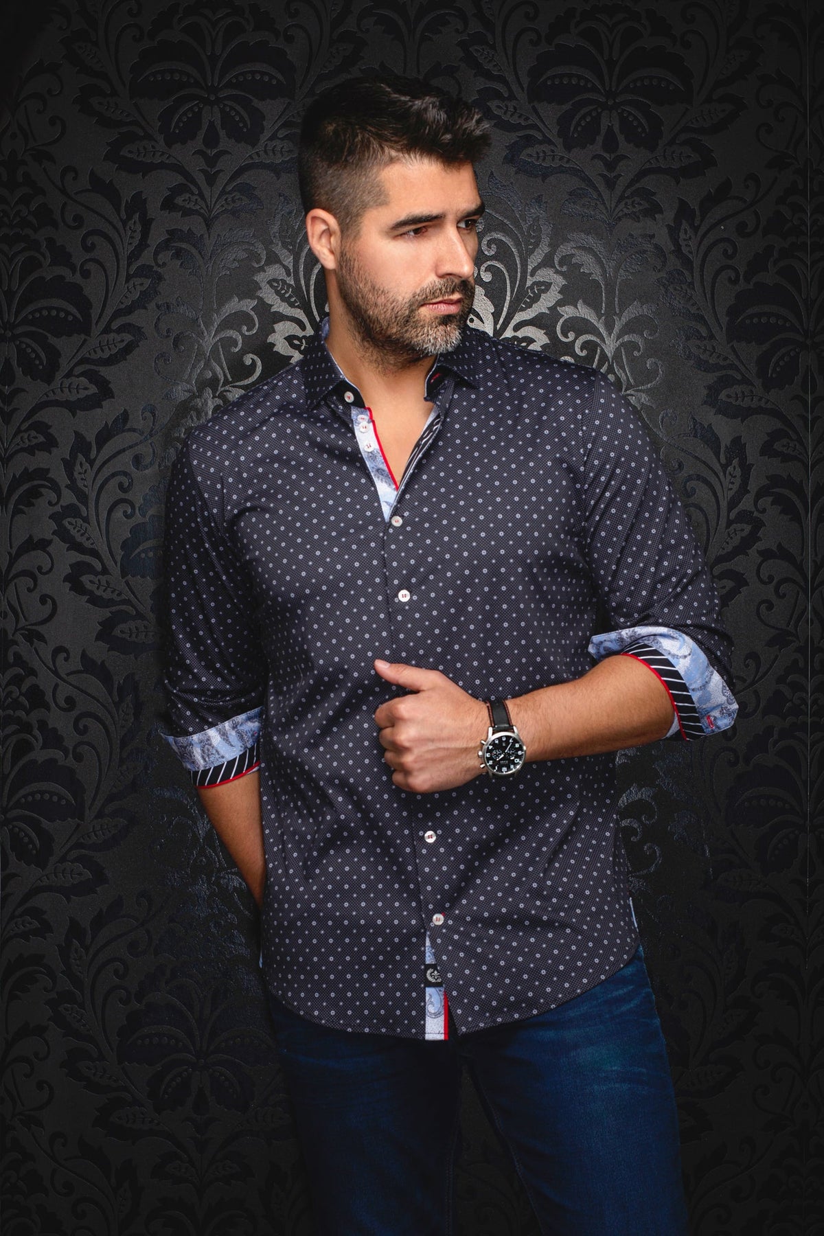 Chemise manches longues en Knit pour homme par Au Noir | STARSCREAM Noir | Machemise.ca, inventaire complet de la marque Au Noir