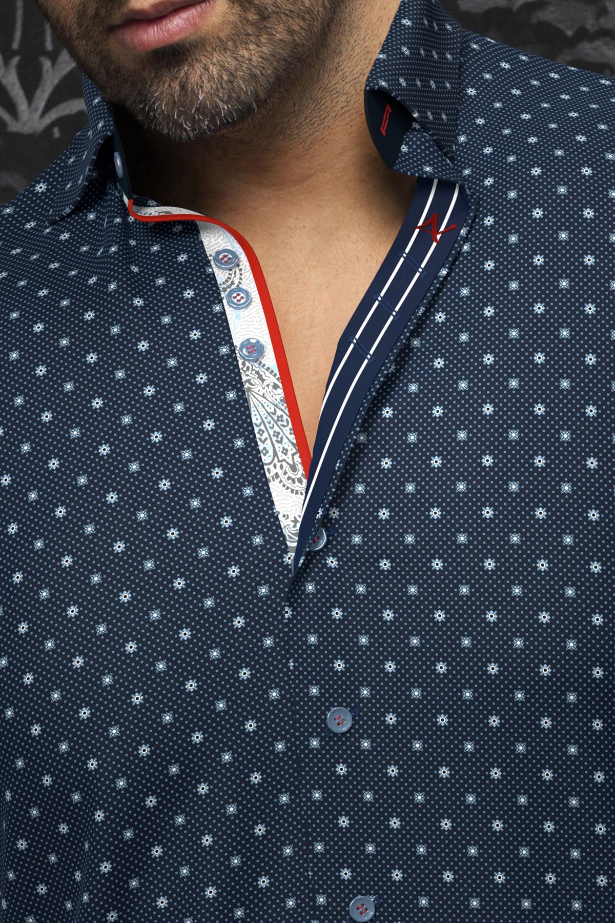 Chemise manches longues en Knit pour homme par Au Noir | STARSCREAM Marine | Machemise.ca, inventaire complet de la marque Au Noir