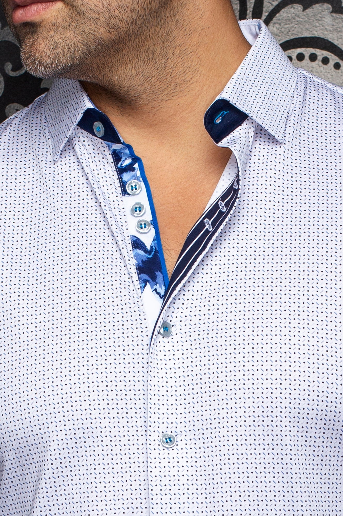 Chemise manches longues en Knit extensible pour homme par Au Noir | STONEHILL Blanc | Machemise.ca, inventaire complet de la marque Au Noir