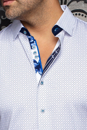 Chemise manches longues en Knit extensible pour homme par Au Noir | STONEHILL Blanc | Machemise.ca, inventaire complet de la marque Au Noir