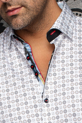 Chemise manches courtes en coton extensible pour homme par Au Noir | STONERIDGE (SS) Blanc | Machemise.ca, inventaire complet de la marque Au Noir