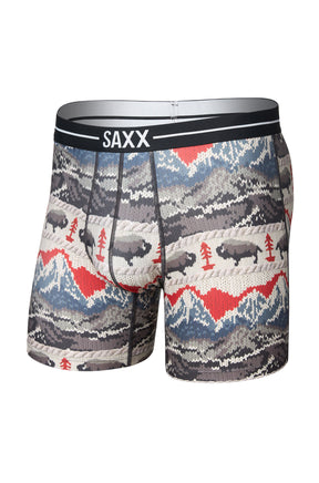 Sous-vêtement multicolore à motif montagnes et bisons, taille noire SAXX pour homme, vue produit