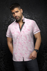 Short sleeve shirt for men by Au Noir | TACOMA(SS) Pink | Menshirt.com, complete inventory of the Au Noir brand
