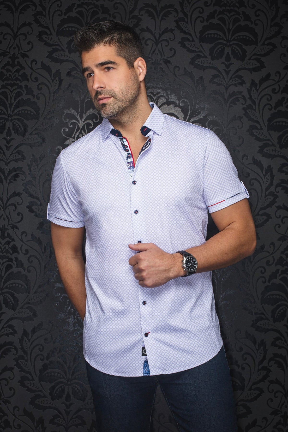 Chemise manches courtes en Knit pour homme par Au Noir | TERRANO(SS) Lavande | Machemise.ca, inventaire complet de la marque Au Noir
