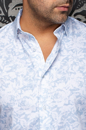 Chemise manches longues en Knit extensible pour homme par Au Noir | TERRELL Bleu Pâle | Machemise.ca, inventaire complet de la marque Au Noir