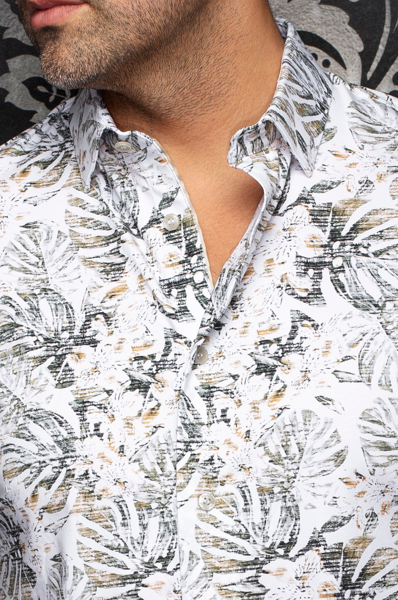 Chemise manches longues en Knit extensible pour homme par Au Noir | TRENT Blanc Pierre | Machemise.ca, inventaire complet de la marque Au Noir