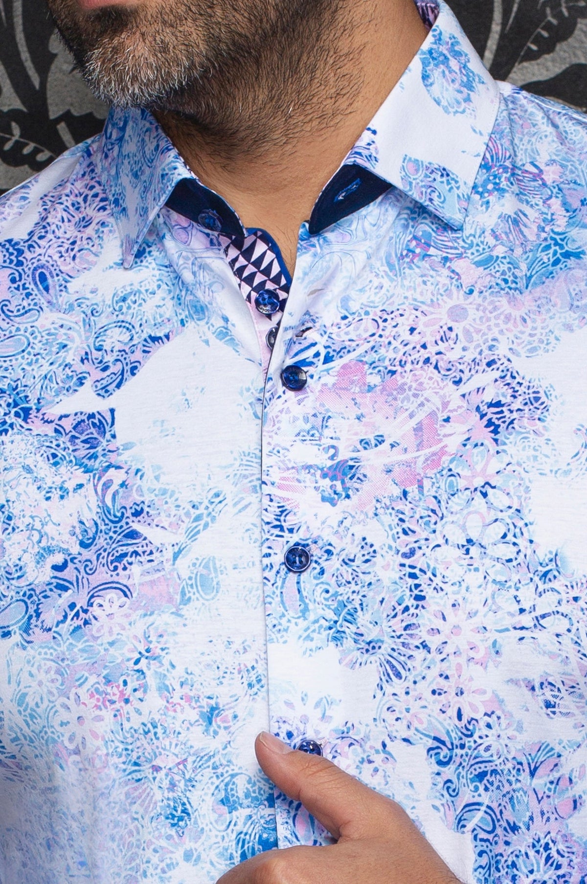 Chemise manches longues en Knit extensible pour homme par Au Noir | WISTERIA Rose | Machemise.ca, inventaire complet de la marque Au Noir