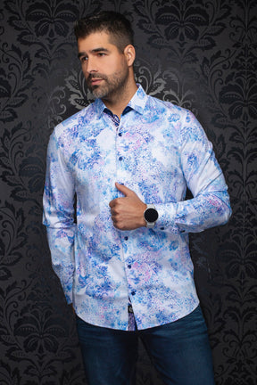 Chemise manches longues en Knit extensible pour homme par Au Noir | WISTERIA Rose | Machemise.ca, inventaire complet de la marque Au Noir