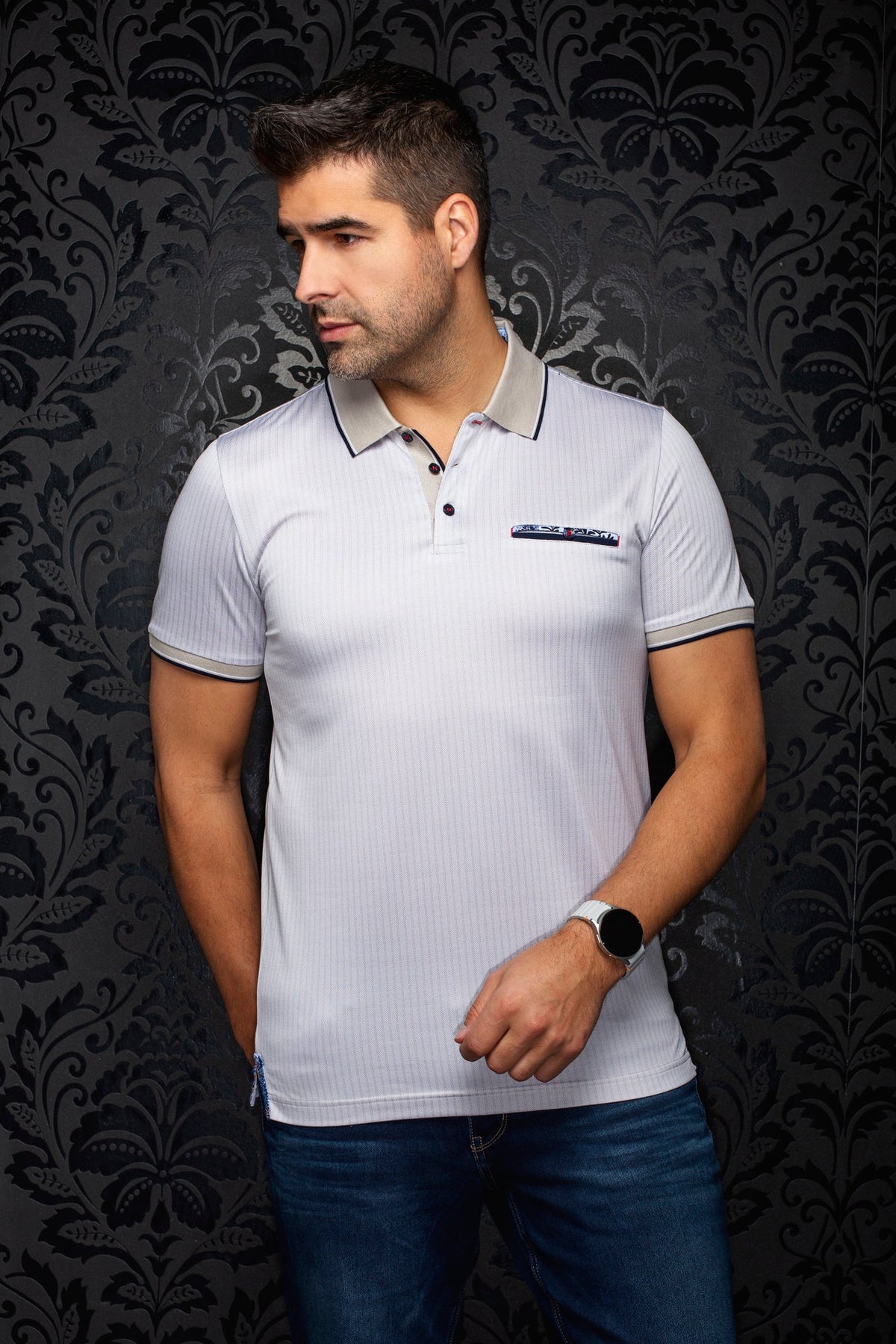 Polo pour homme par Au Noir | ZAGORA Sable | Machemise.ca, inventaire complet de la marque Au Noir