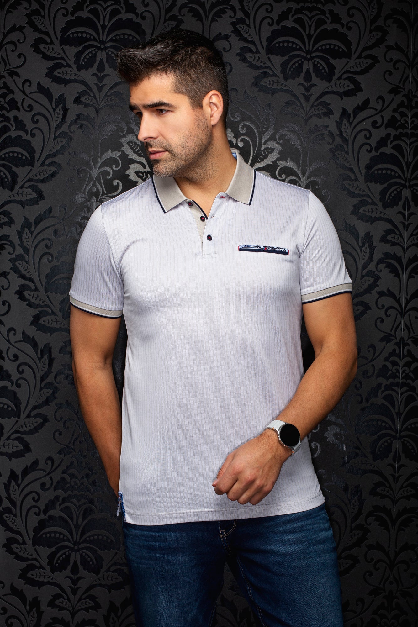 Polo pour homme par Au Noir | ZAGORA Sable | Machemise.ca, inventaire complet de la marque Au Noir