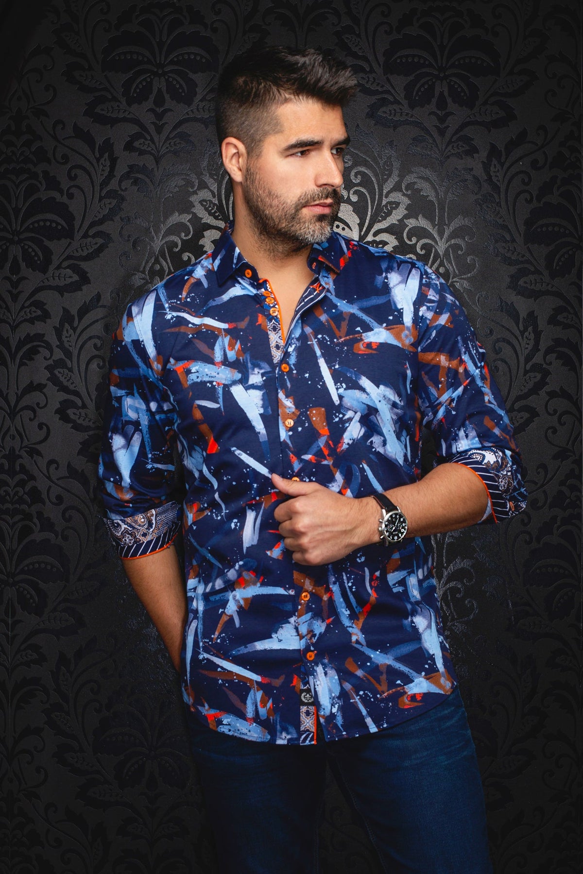 Chemise manches longues en Knit pour homme par Au Noir | ZANDER Marine | Machemise.ca, inventaire complet de la marque Au Noir