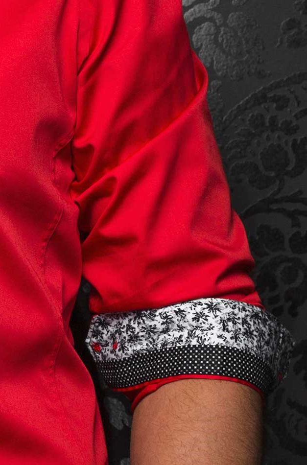 Chemise manches courtes en coton extensible pour homme par Au Noir | ALONSO (SS) Rouge | Machemise.ca, inventaire complet de la marque Au Noir