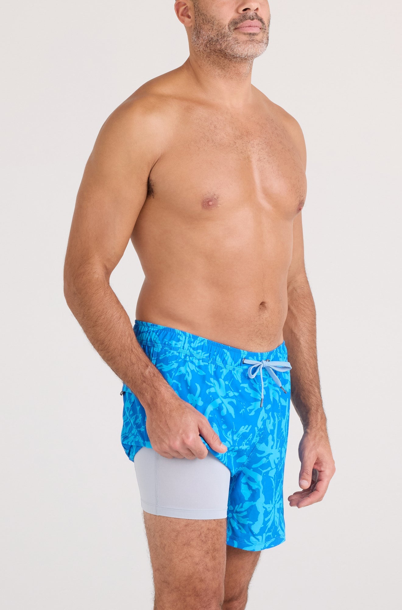 Maillot short pour homme par Saxx | SXSW03L Bleu Audacieux | Machemise.ca, vêtements mode pour hommes