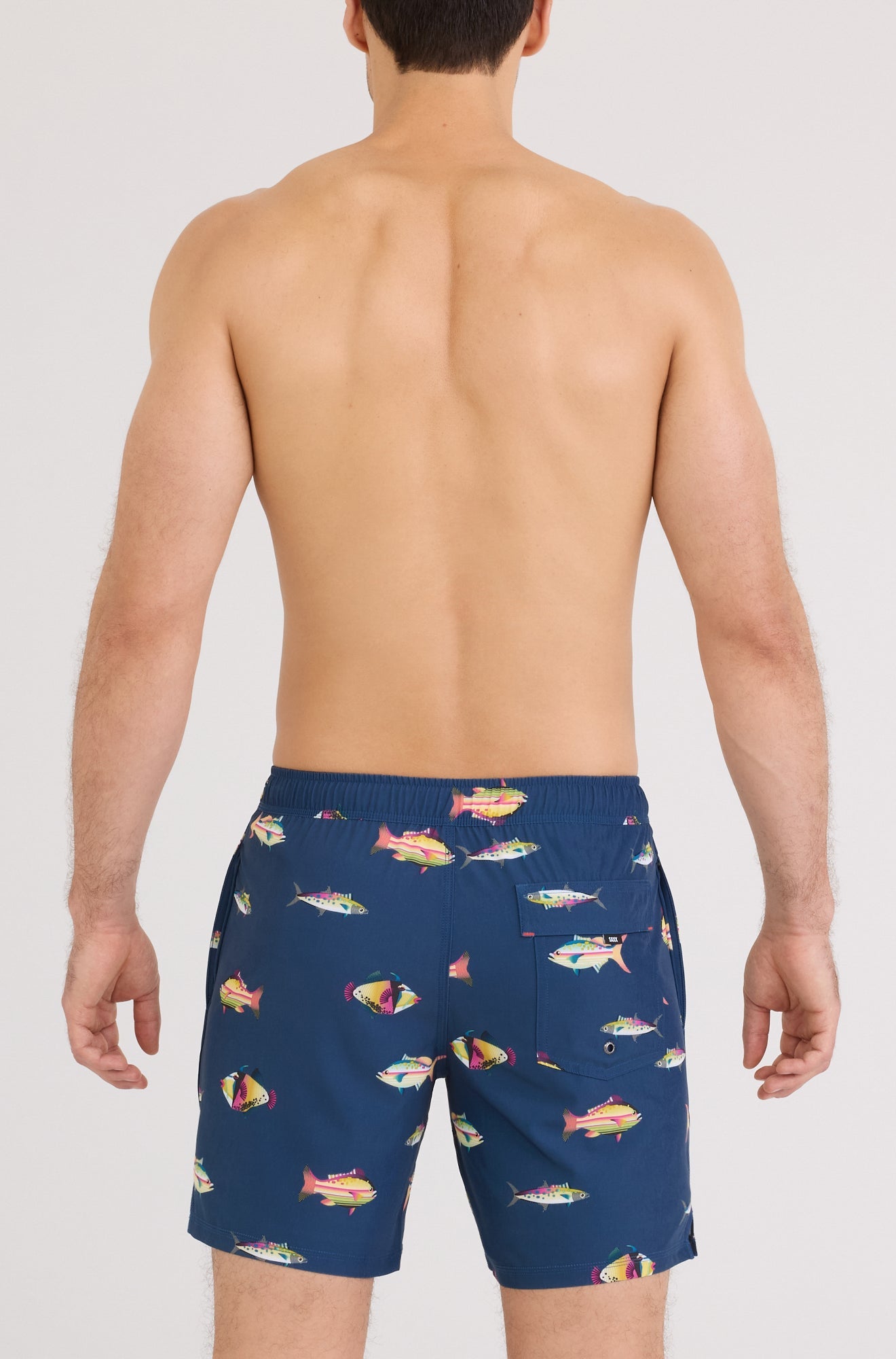 Maillot short pour homme par Saxx | SXSW04L Poissons Denim Foncé | Machemise.ca, vêtements mode pour hommes