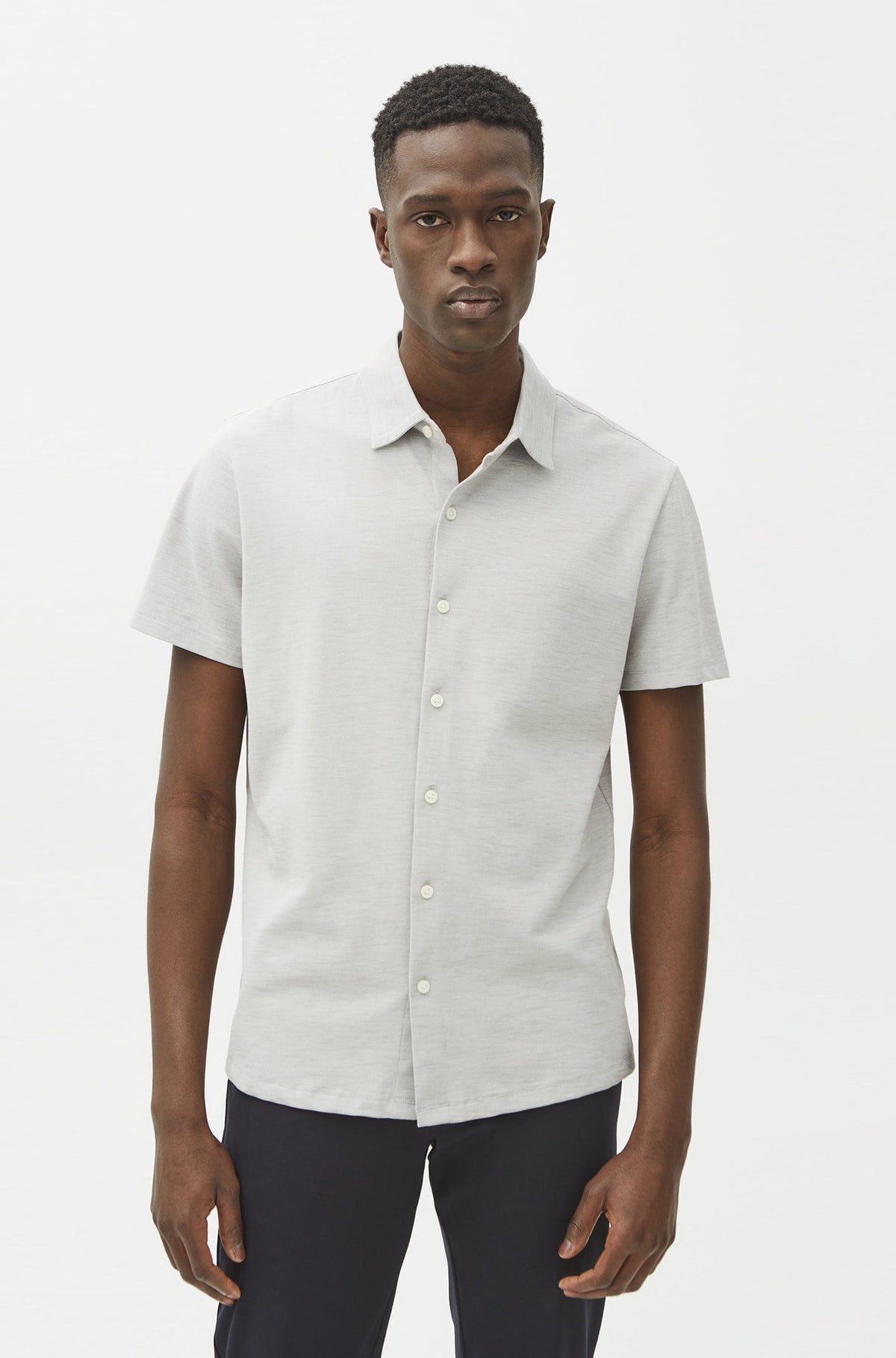 Chemise manches courtes en Knit pour homme par Robert Barakett | Whitner RB21083 Gris | Machemise.ca, vêtements mode pour hommes