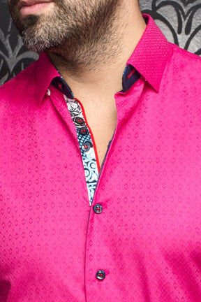 Chemise manches longues pour homme par Au Noir | ADJANI Fuchsia | Machemise.ca, inventaire complet de la marque Au Noir