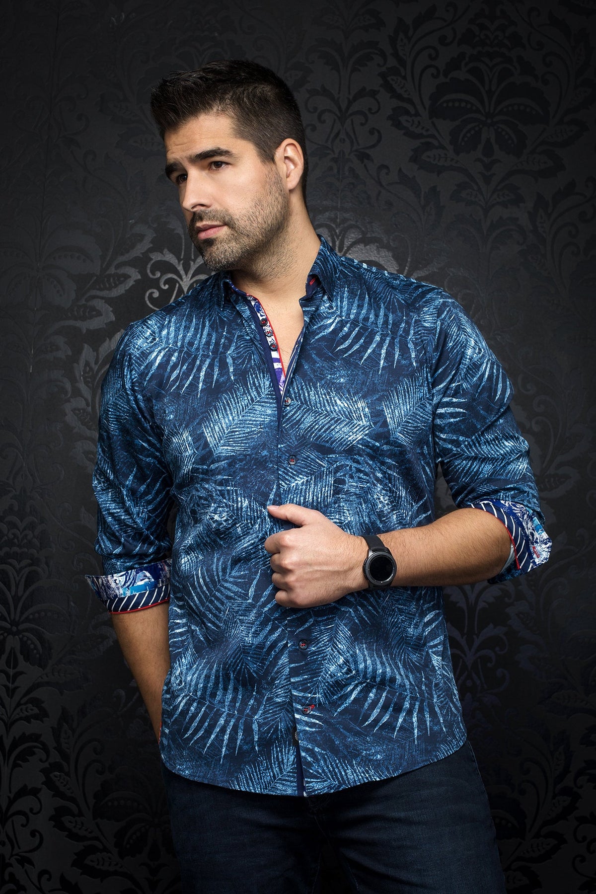 Chemise manches longues pour homme par Au Noir | ARECA NAVY | Machemise.ca, inventaire complet de la marque Au Noir