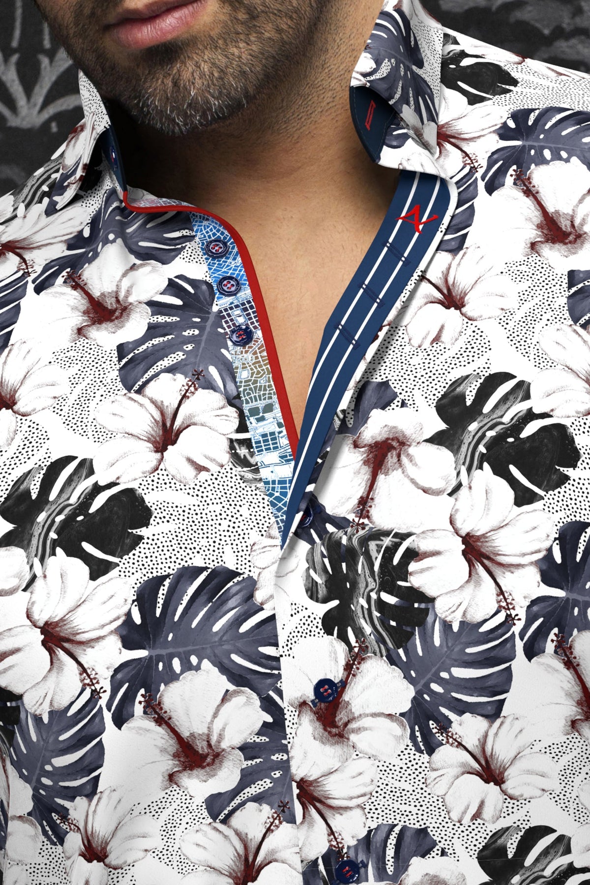 Chemise manches courtes pour homme par Au Noir | AXEL(SS) Blanc Denim | Machemise.ca, inventaire complet de la marque Au Noir