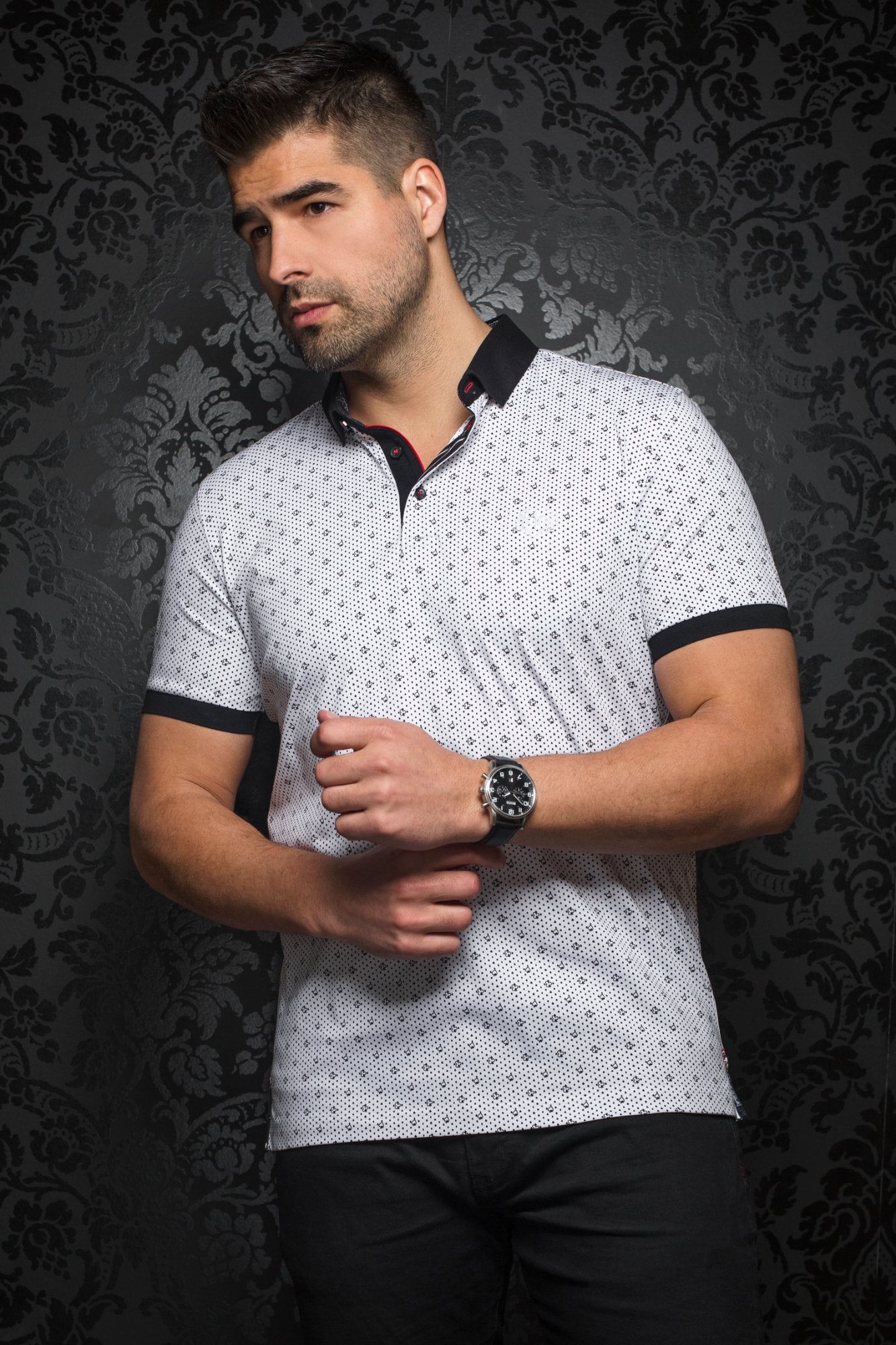 Polo Au Noir - BLACK JACK white black - Machemise.ca