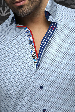 Chemise manches courtes pour homme par Au Noir | BOTERO(SS) Bleu | Machemise.ca, inventaire complet de la marque Au Noir