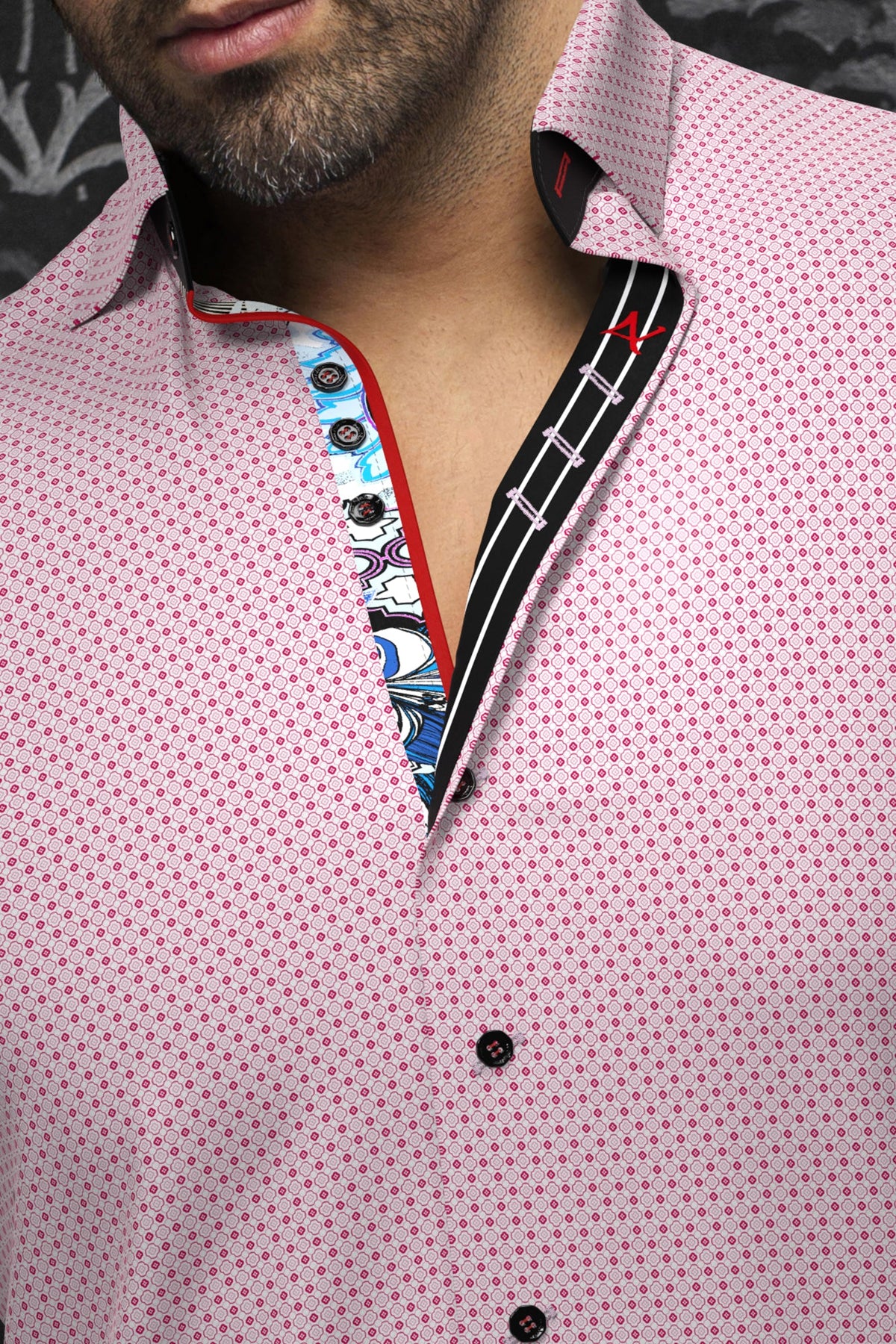 Chemise manches courtes pour homme par Au Noir | BOTERO(SS) Rose | Machemise.ca, inventaire complet de la marque Au Noir