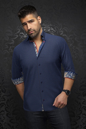 Chemise manches longues pour homme par Au Noir | CESTERO Marine Or | Machemise.ca, inventaire complet de la marque Au Noir