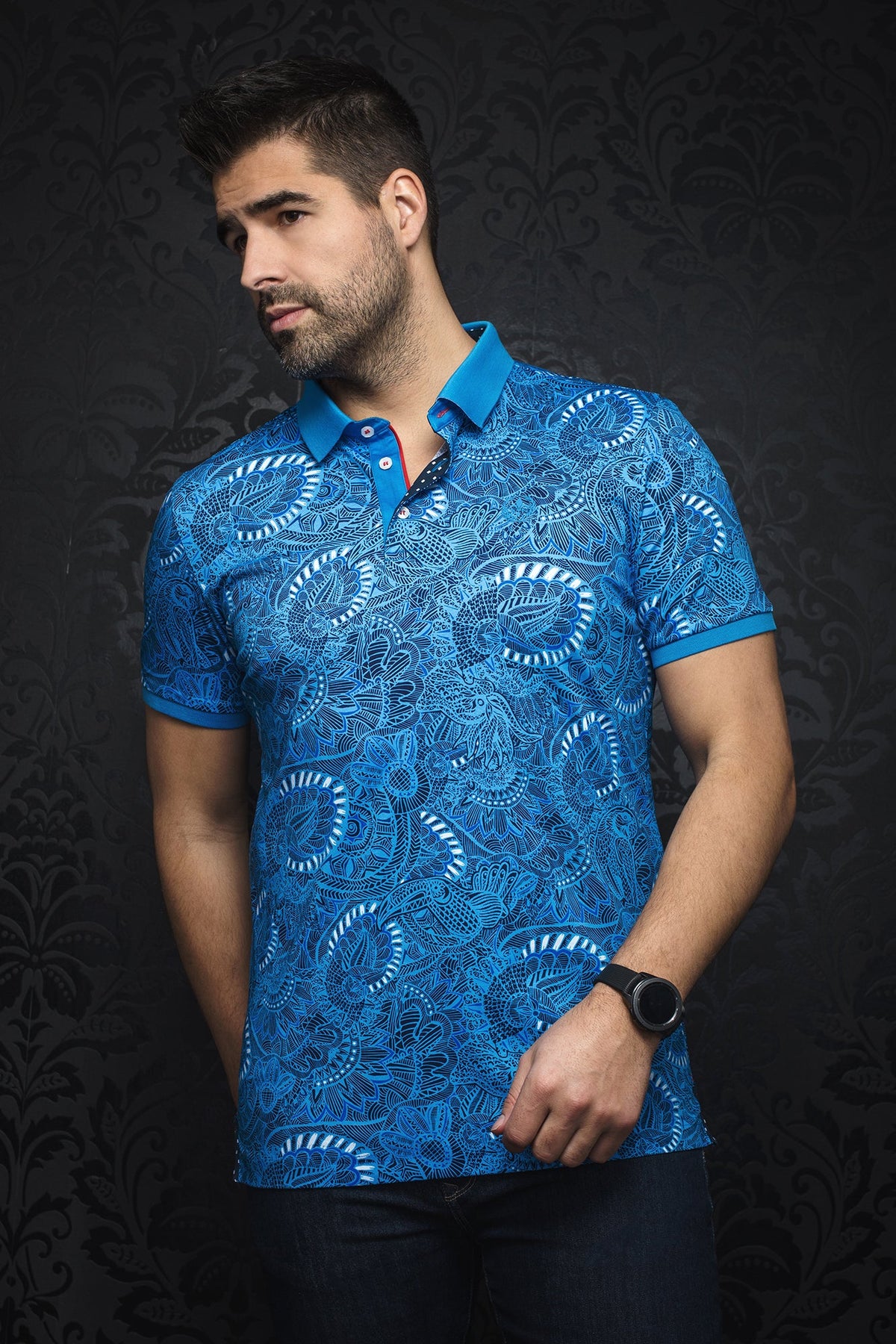 Polo pour homme par Au Noir | COSTILLA cobalt  | Machemise.ca, inventaire complet de la marque Au Noir