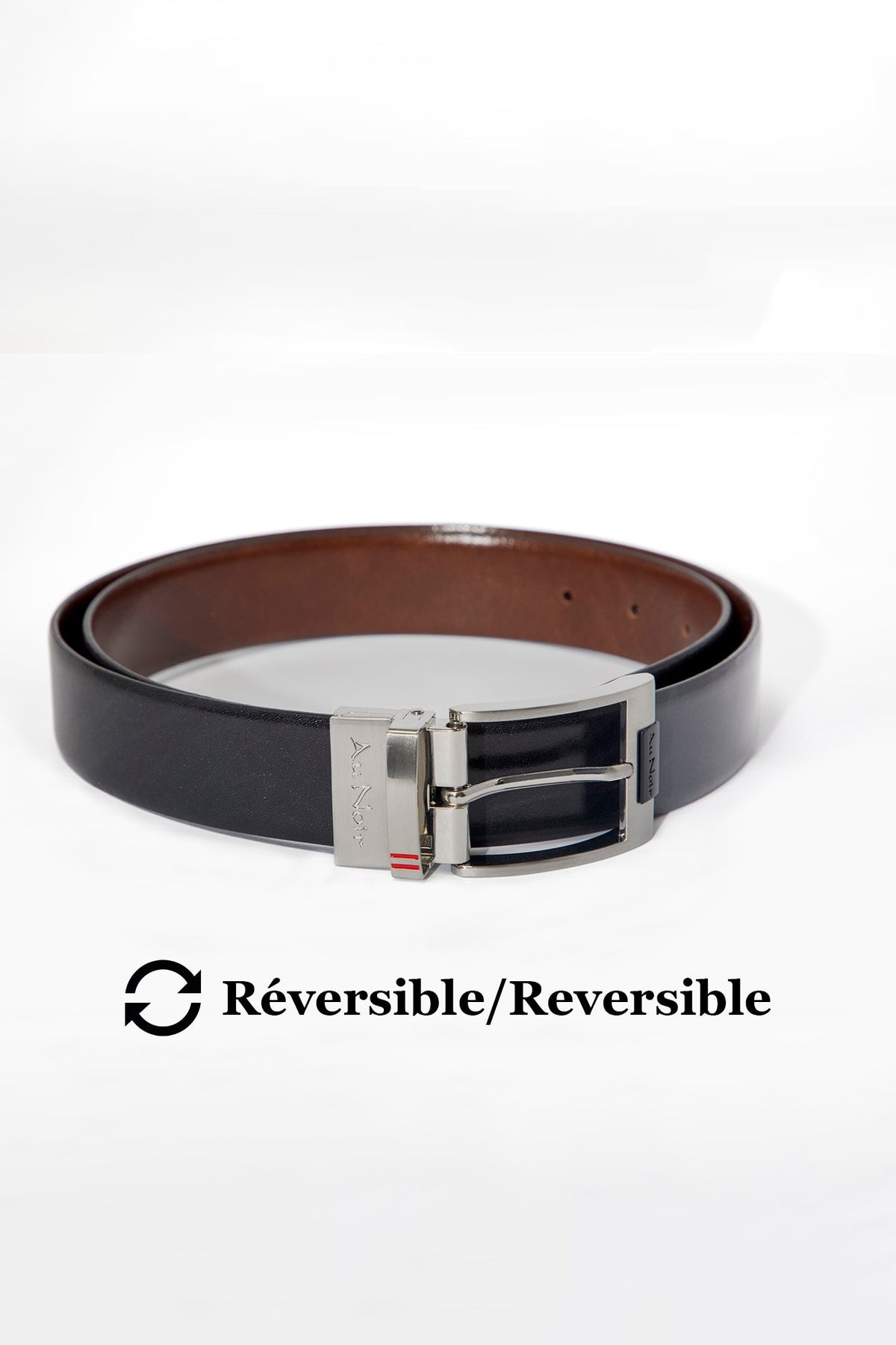 Ceinture pour homme par Au Noir | DESOTO Noir Brun Brossé | Machemise.ca, inventaire complet de la marque Au Noir