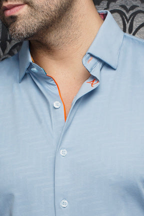 Chemise manches courtes en Knit pour homme par Au Noir | DIVENERE(SS) Bleu Clair | Machemise.ca, inventaire complet de la marque Au Noir