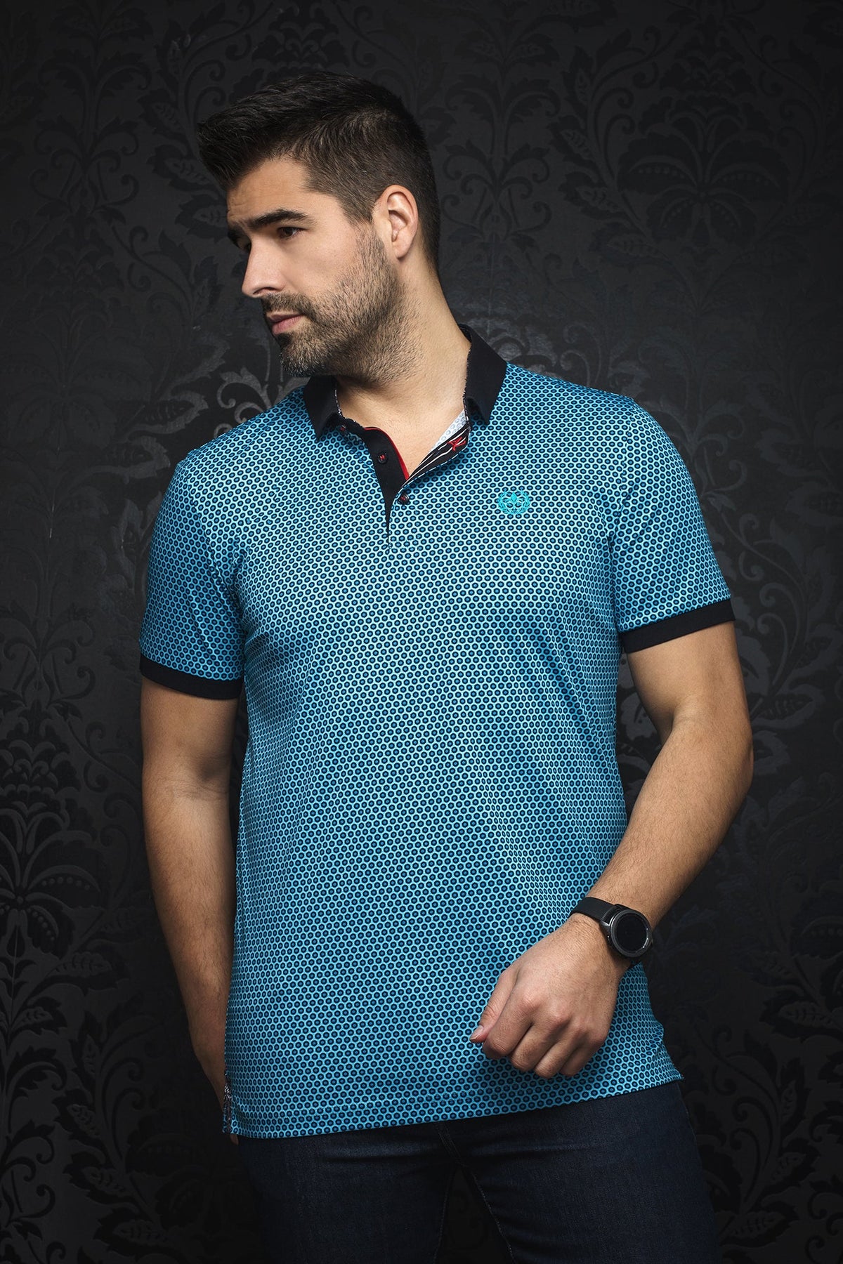 Polo pour homme par Au Noir | DOMINGO turquoise | Machemise.ca, inventaire complet de la marque Au Noir