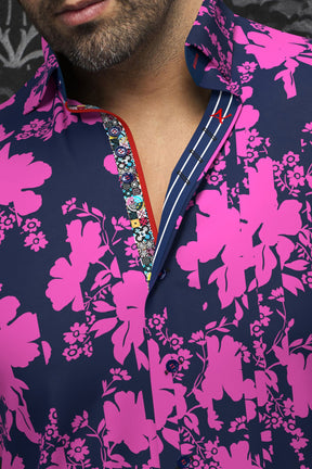 Chemise manches courtes pour homme par Au Noir | DORIOT(SS) Fuchsia | Machemise.ca, inventaire complet de la marque Au Noir