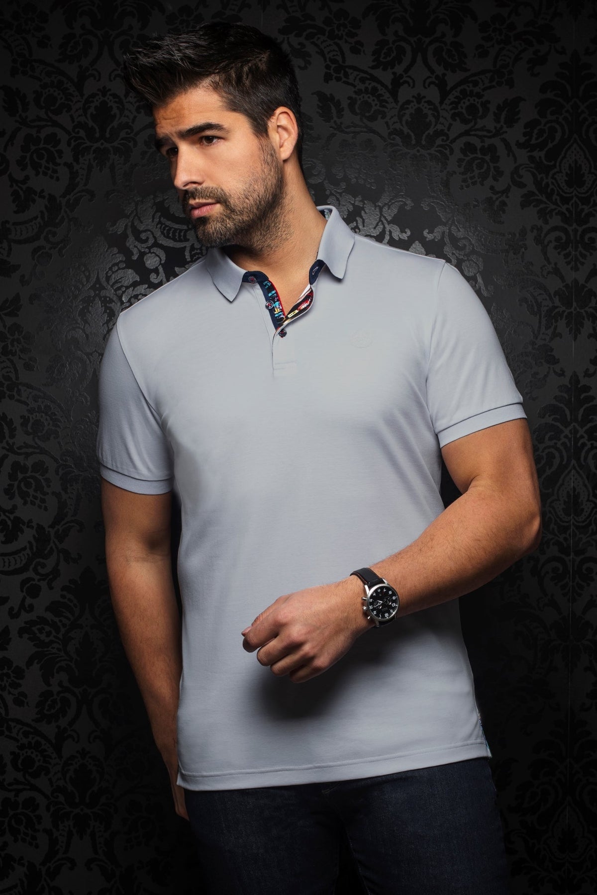 Polo pour homme par Au Noir | EAGLE Lt-Gris/lt grey | Machemise.ca, inventaire complet de la marque Au Noir