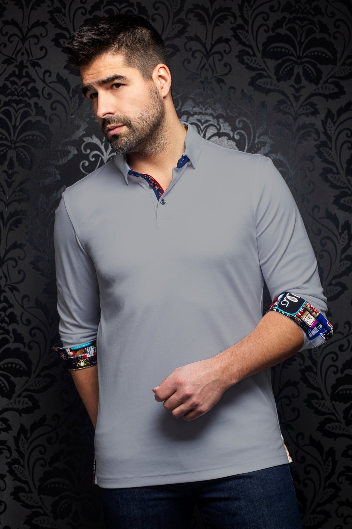 Polo pour homme par Au Noir | FALCON Lt-Gris/lt grey | Machemise.ca, inventaire complet de la marque Au Noir