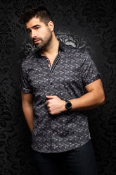 Chemise manches courtes pour homme par Au Noir | GAMBIER (SS) black | Machemise.ca, inventaire complet de la marque Au Noir