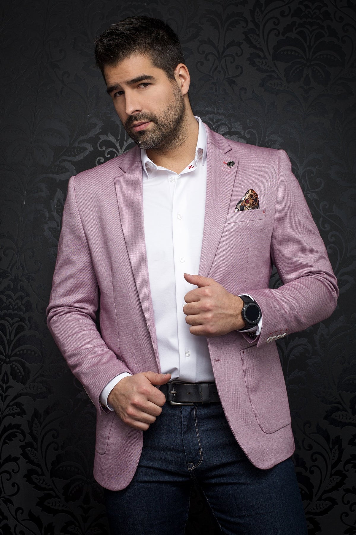 Veston pour homme par Au Noir | HOFFMAN raspberry | Machemise.ca, inventaire complet de la marque Au Noir