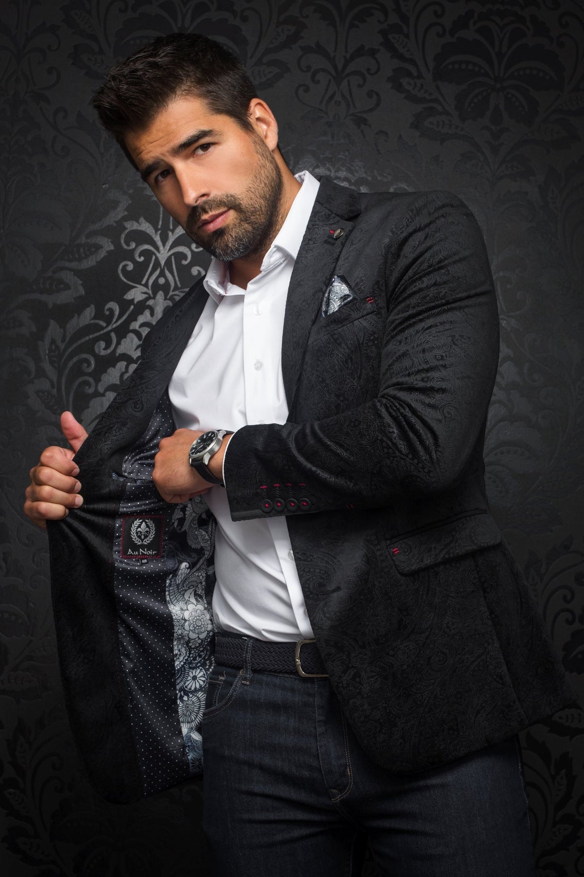 Veston pour homme par Au Noir | JACKMAN Gris Noir/black | Machemise.ca, inventaire complet de la marque Au Noir