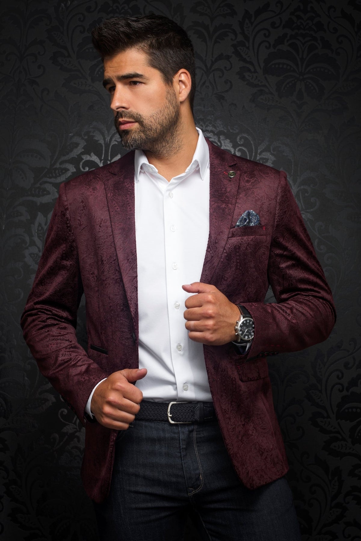 Veston pour homme par Au Noir | JACKMAN Bourgogne/burgundy | Machemise.ca, inventaire complet de la marque Au Noir
