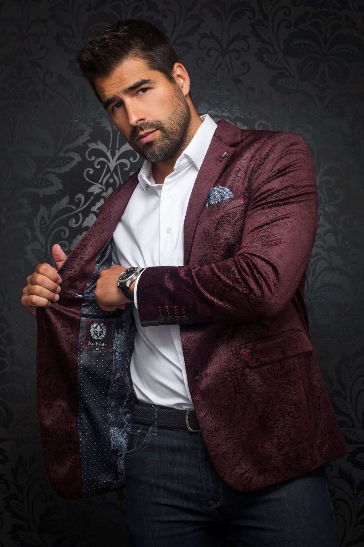 Veston pour homme par Au Noir | JACKMAN Bourgogne/burgundy | Machemise.ca, inventaire complet de la marque Au Noir