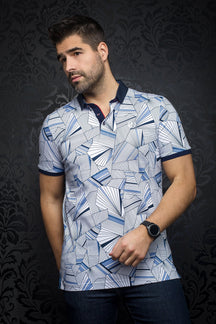 Polo pour homme par Au Noir | KIPLING WhITE LT BLUE | Machemise.ca, inventaire complet de la marque Au Noir