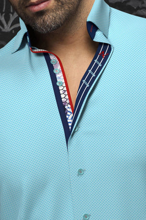 Chemise manches longues en Knit pour homme par Au Noir | MIRON Turquoise Foncé | Machemise.ca, inventaire complet de la marque Au Noir