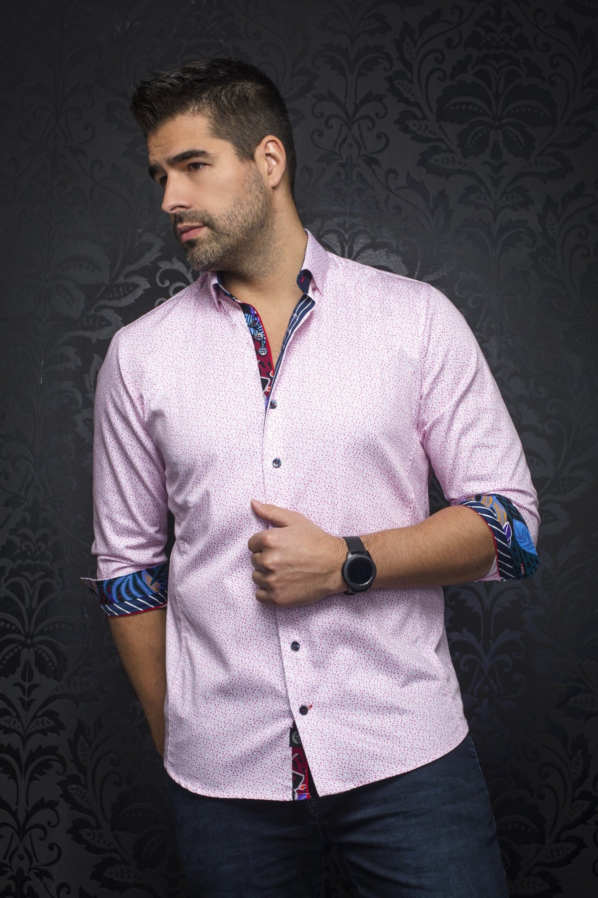 Chemise manches longues pour homme par Au Noir | MOZI Rose | Machemise.ca, inventaire complet de la marque Au Noir