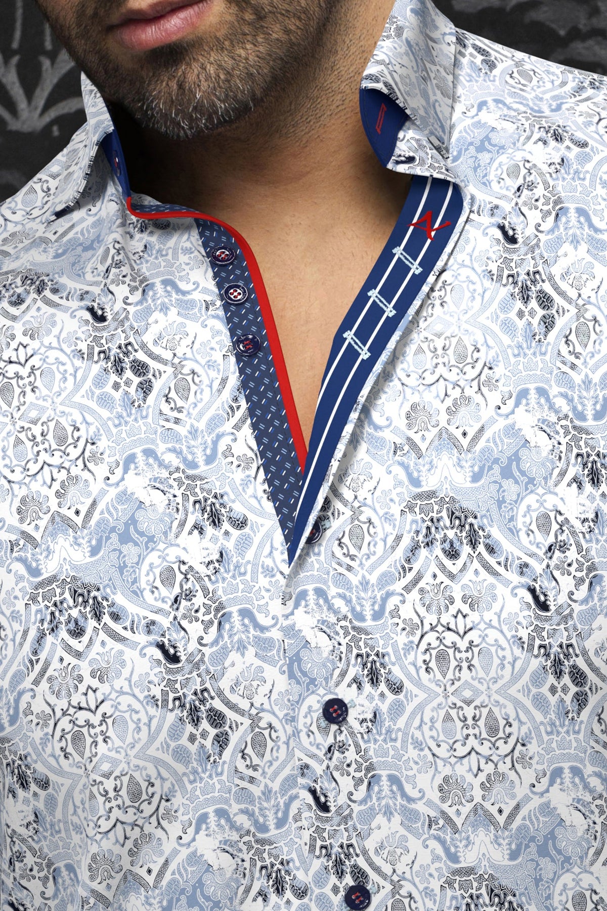 Chemise manches longues pour homme par Au Noir | MURATO Bleu Moyen | Machemise.ca, inventaire complet de la marque Au Noir