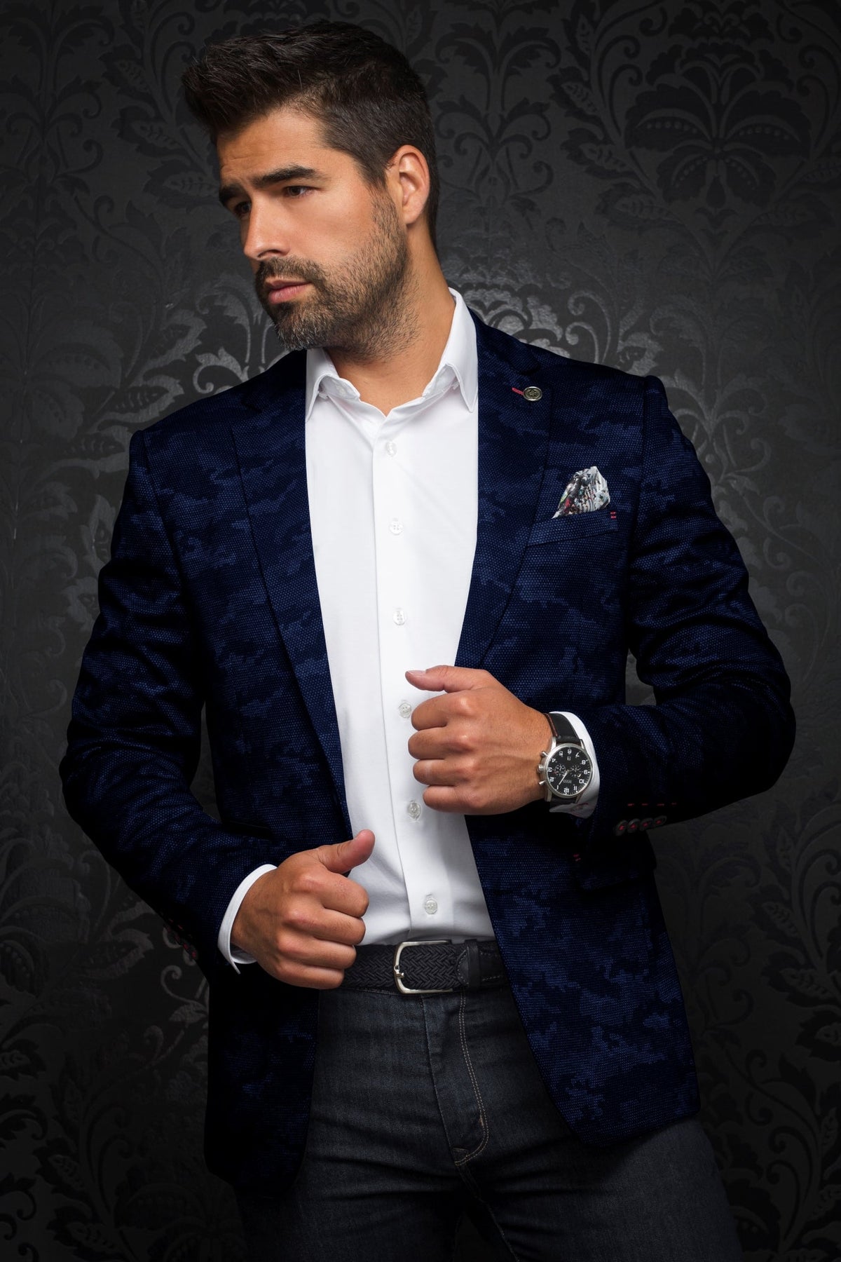 Veston pour homme par Au Noir | MURPHY Marine/navy | Machemise.ca, inventaire complet de la marque Au Noir